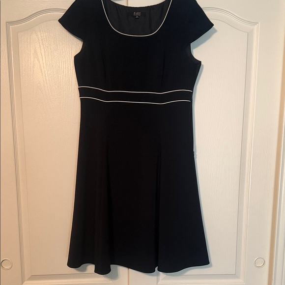 a.n.a Black Mini Dress with White Accents - Picture 1 of 4